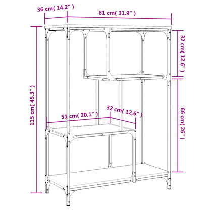 Bookshelf Sonoma Oak 81x36x115 cm Engineered Wood and Steel