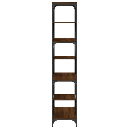 Bookshelf Brown Oak 91x36x176 cm Engineered Wood and Steel