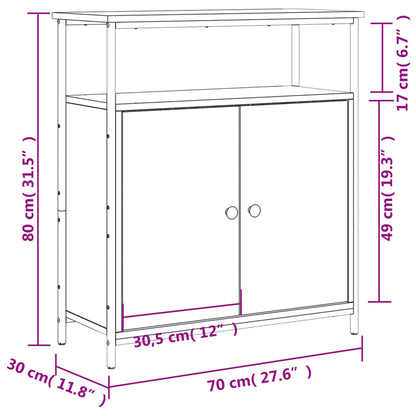 Sideboard Black 70x30x80 cm Engineered Wood