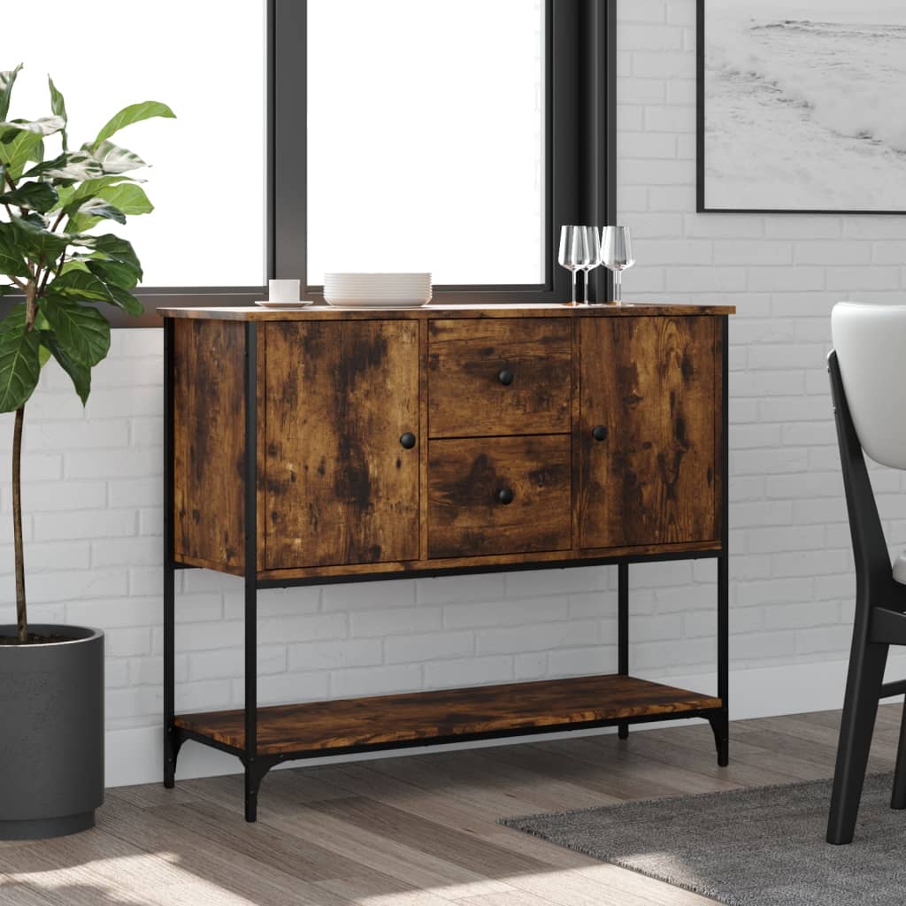 Sideboard Smoked Oak 100x36x85 cm Engineered Wood