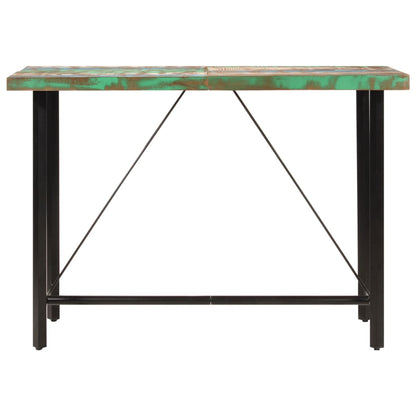 Bar Table 150x70x107 cm Solid Wood Reclaimed and Iron