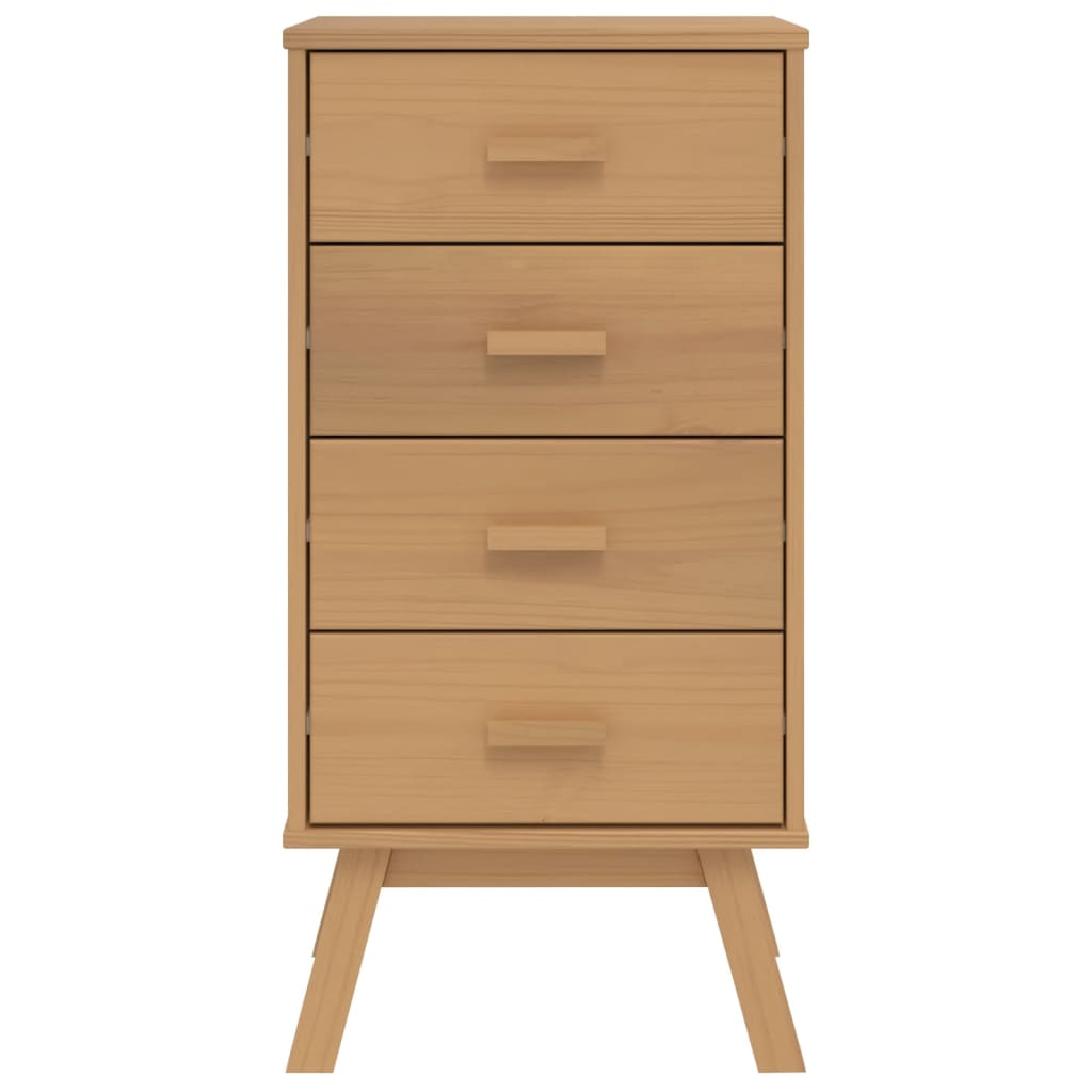 Bedside Cabinet OLDEN Brown Solid Wood Pine