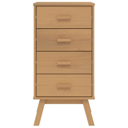 Bedside Cabinet OLDEN Brown Solid Wood Pine