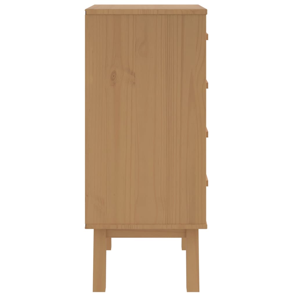 Bedside Cabinet OLDEN Brown Solid Wood Pine