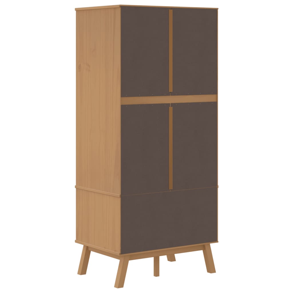 Wardrobe OLDEN White and Brown 76.5x53x172 cm Solid Wood Pine