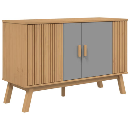 Sideboard OLDEN Grey and Brown 114x43x73.5 cm Solid Wood Pine