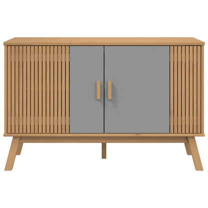 Sideboard OLDEN Grey and Brown 114x43x73.5 cm Solid Wood Pine