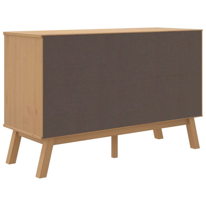 Sideboard OLDEN Grey and Brown 114x43x73.5 cm Solid Wood Pine