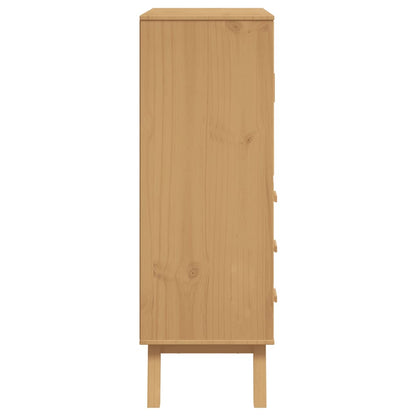 Highboard OLDEN Grey and Brown 85x43x125 cm Solid Wood Pine