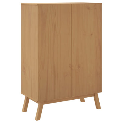 Highboard OLDEN Grey and Brown 85x43x125 cm Solid Wood Pine