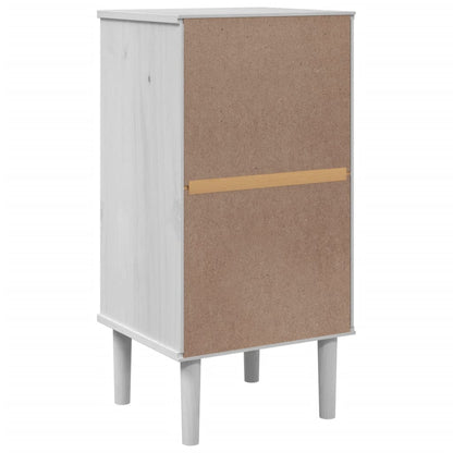 Bedside Cabinet SENJA Rattan Look White 40x35x80 cm Solid Wood Pine