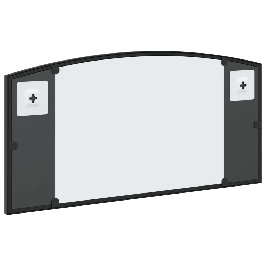 Wall Mirror Black 60x30 cm Arch Iron