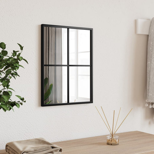 Wall Mirror Black 30x40 cm Rectangle Iron