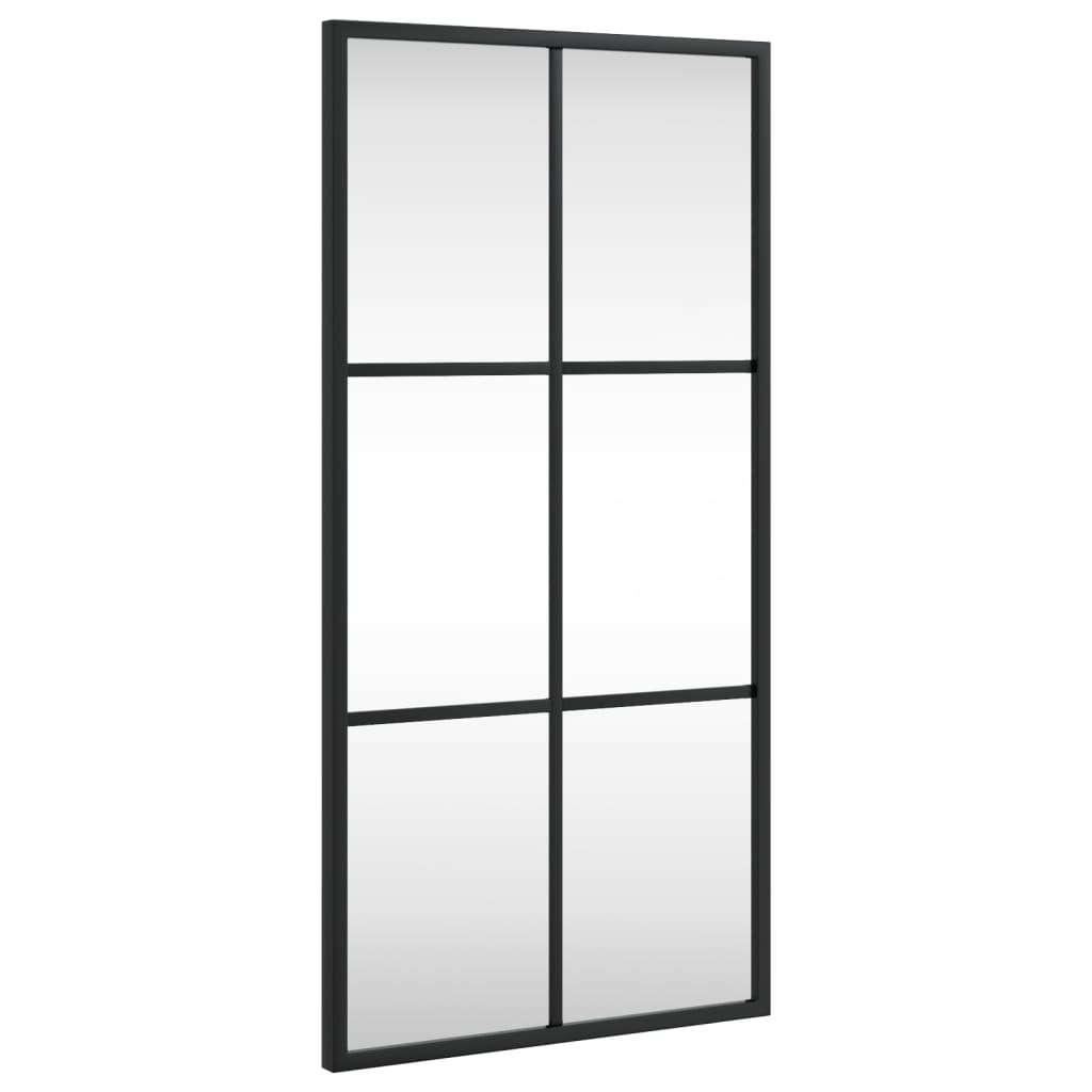 Wall Mirror Black 30x60 cm Rectangle Iron