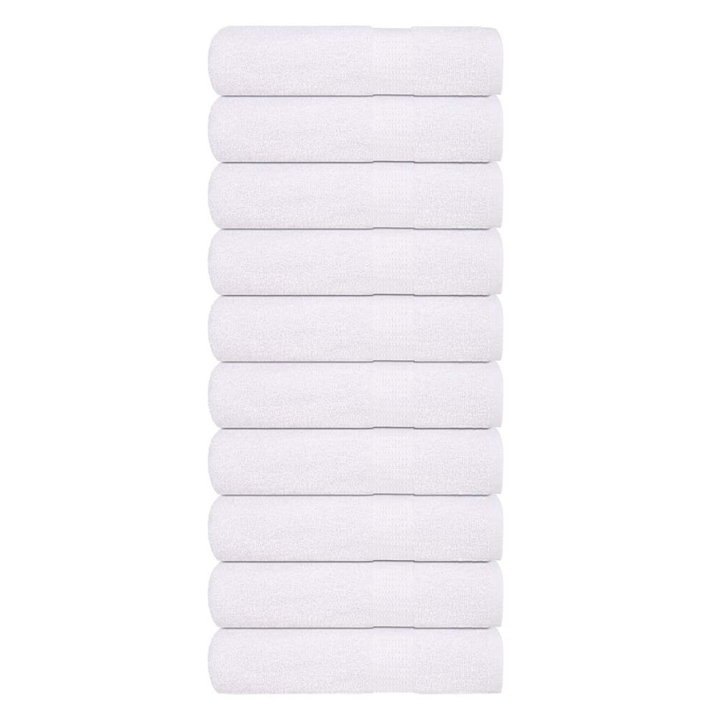 Bath Towels 10 pcs White 100x150 cm 360 gsm 100% Cotton