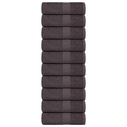 Guest Towels 10 pcs Anthracite 30x50 cm 360 gsm 100% Cotton