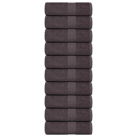 Guest Towels 10 pcs Anthracite 30x50 cm 360 gsm 100% Cotton