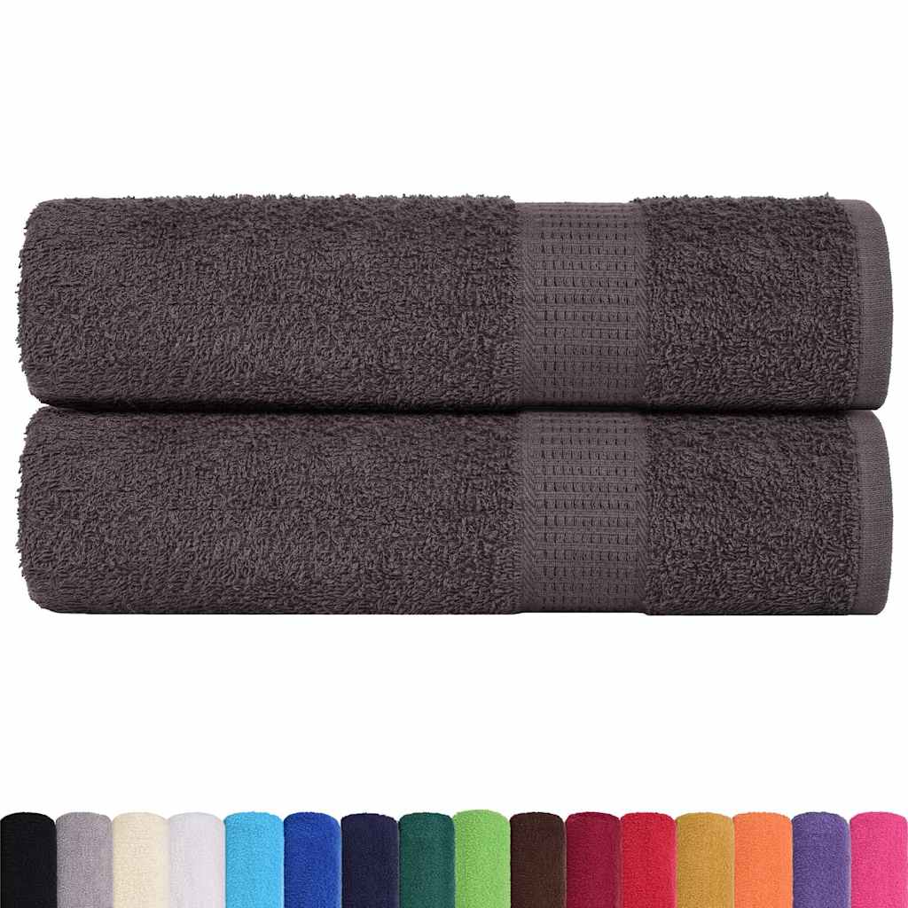 Bath Towels 2 pcs Anthracite 100x150 cm 360 gsm 100% Cotton
