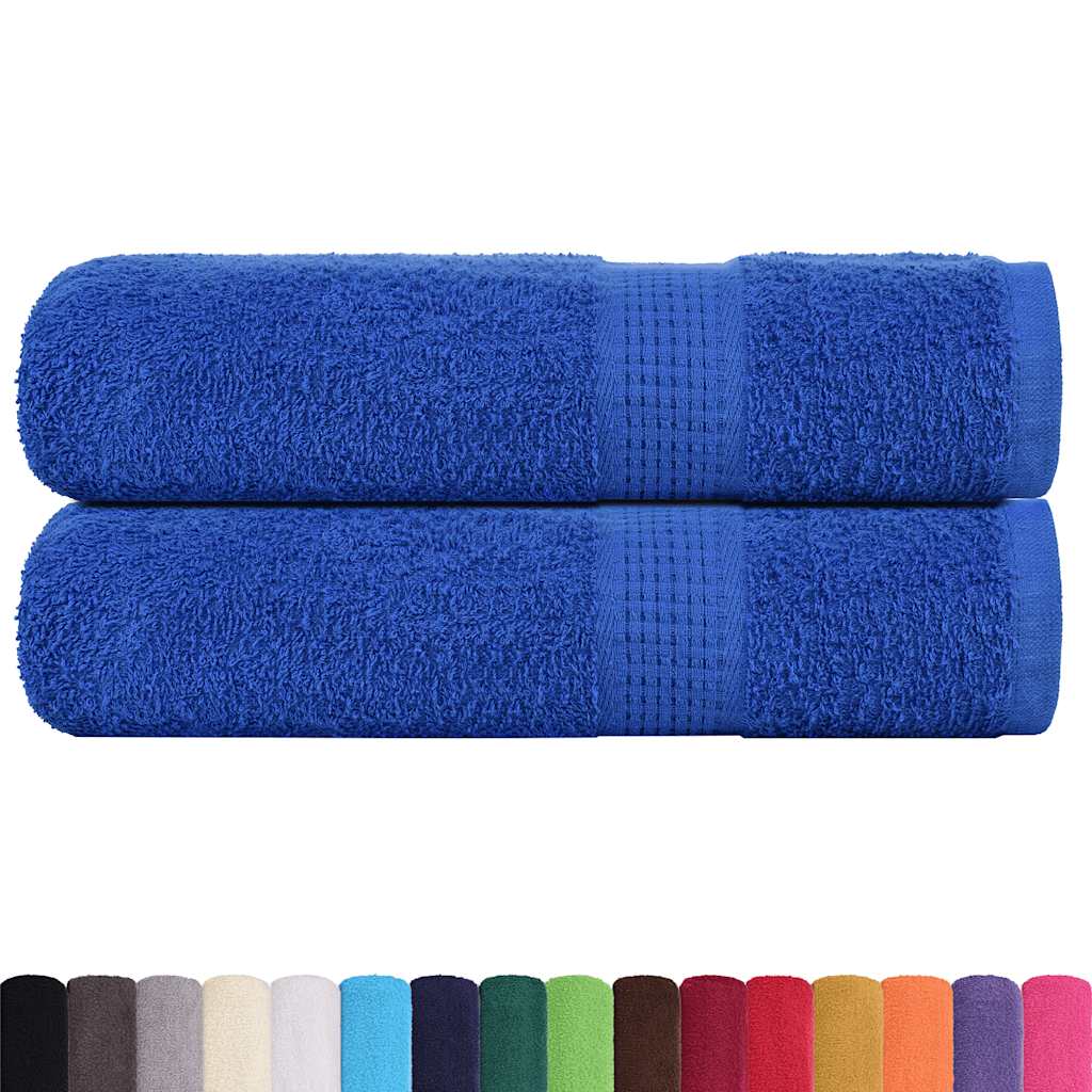 Hand Towels 2 pcs Blue 50x100 cm 360 gsm 100% Cotton