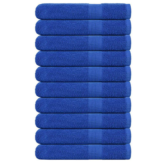 Towels 10 pcs Blue 100x200 cm 360 gsm 100% Cotton