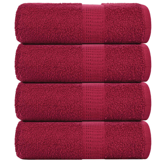 Soap Towels 4 pcs Bordeaux 30x30 cm 360 gsm 100% Cotton