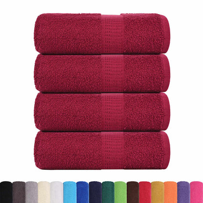 Soap Towels 4 pcs Bordeaux 30x30 cm 360 gsm 100% Cotton