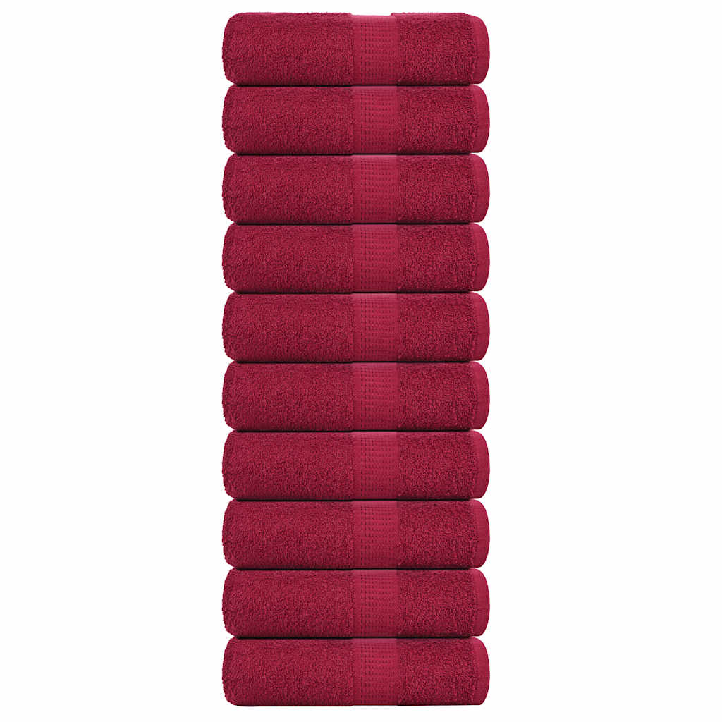 Soap Towels 10 pcs Bordeaux 30x30 cm 360 gsm 100% Cotton