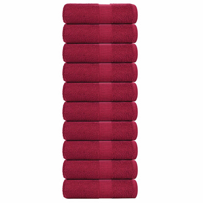 Soap Towels 10 pcs Bordeaux 30x30 cm 360 gsm 100% Cotton