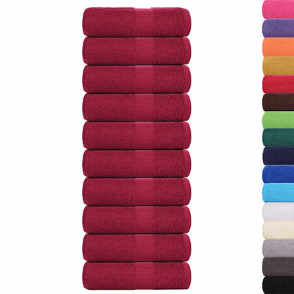 Soap Towels 10 pcs Bordeaux 30x30 cm 360 gsm 100% Cotton