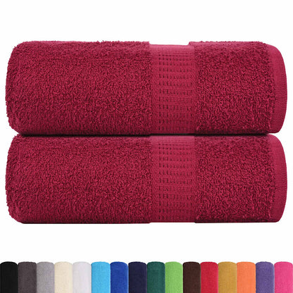 Guest Towels 2 pcs Bordeaux 30x50 cm 360 gsm 100% Cotton