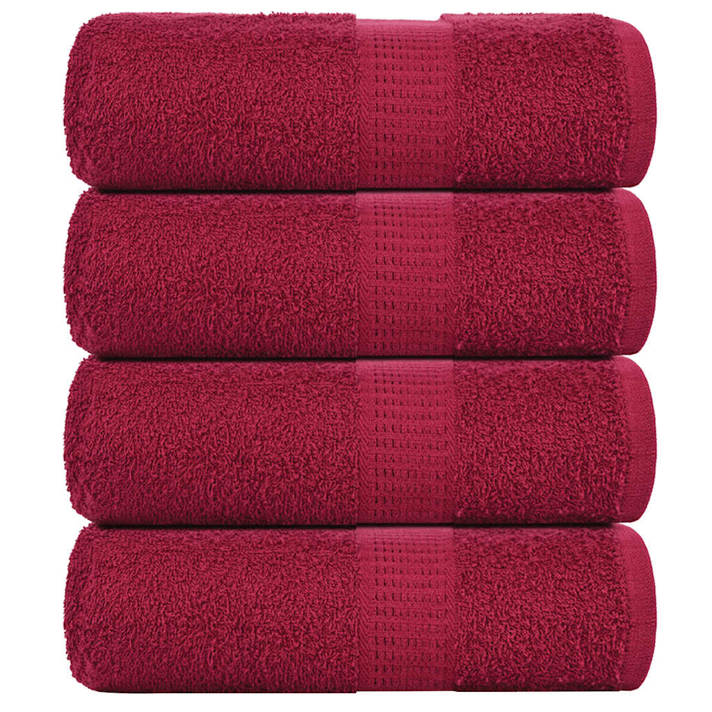 Guest Towels 4 pcs Bordeaux 30x50 cm 360 gsm 100% Cotton