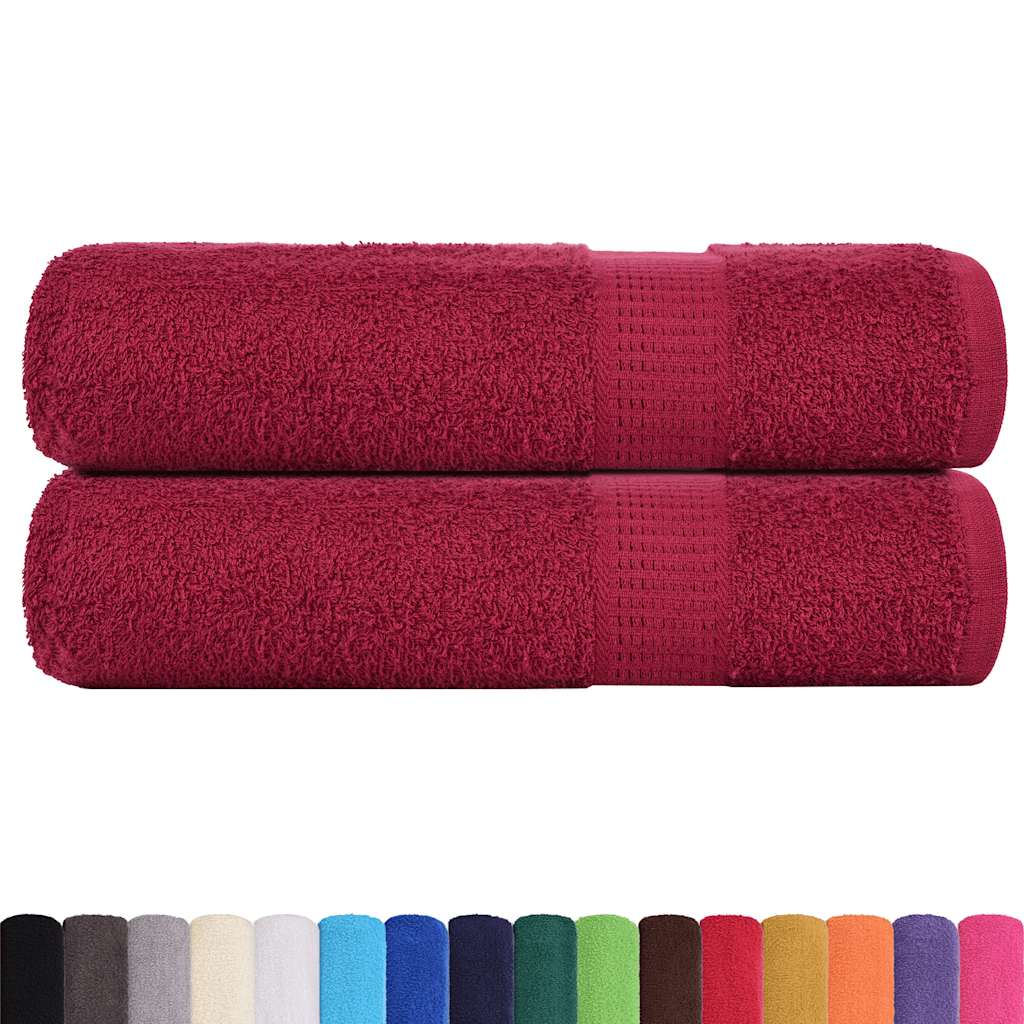 Hand Towels 2 pcs Bordeaux 50x100 cm 360 gsm 100% Cotton