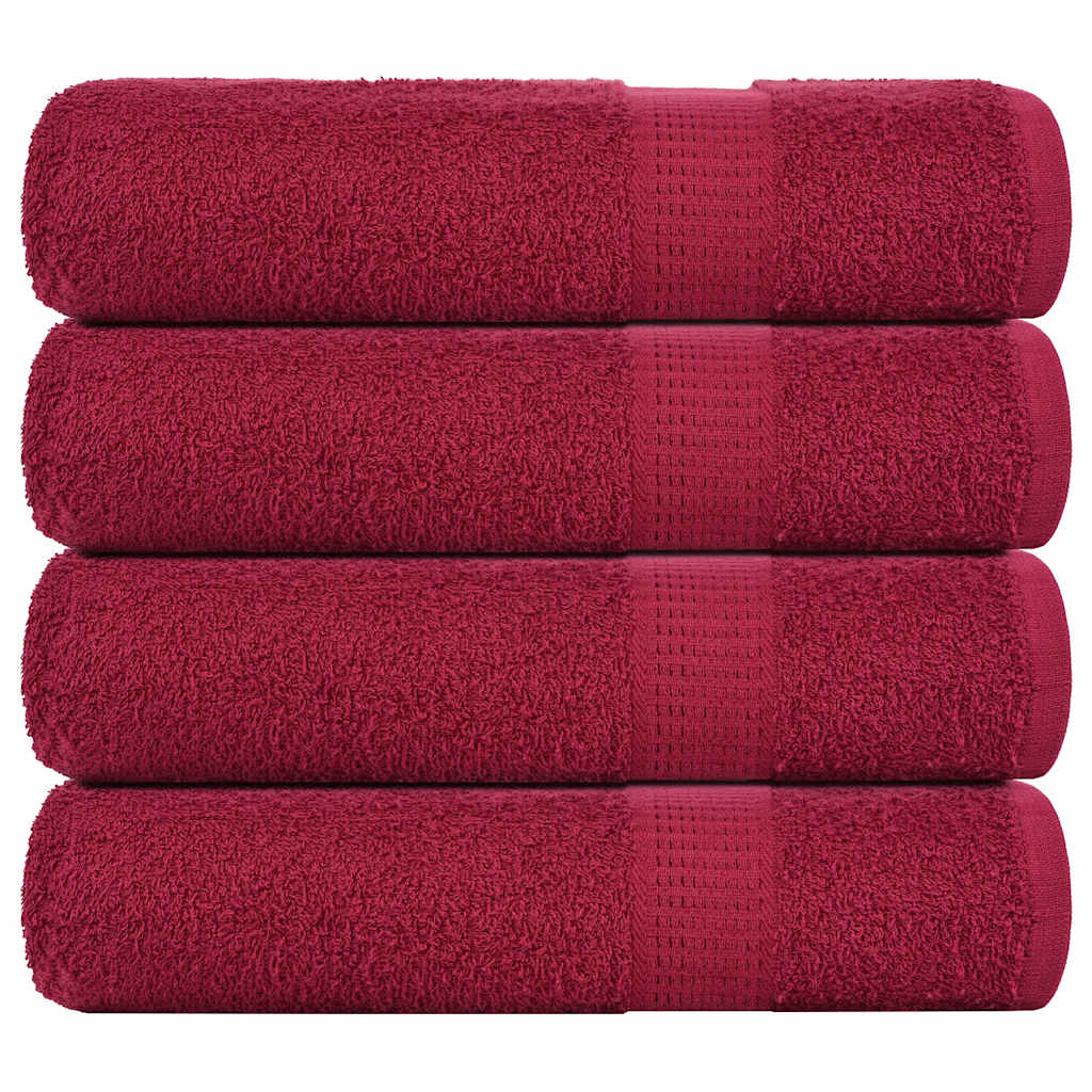 Hand Towels 4 pcs Bordeaux 50x100 cm 360 gsm 100% Cotton