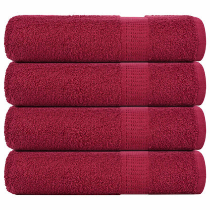 Hand Towels 4 pcs Bordeaux 50x100 cm 360 gsm 100% Cotton