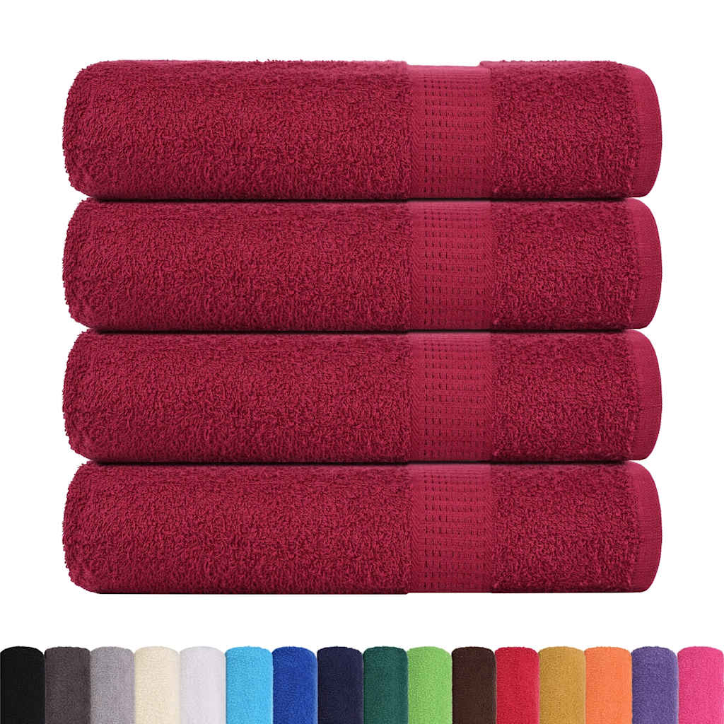 Hand Towels 4 pcs Bordeaux 50x100 cm 360 gsm 100% Cotton