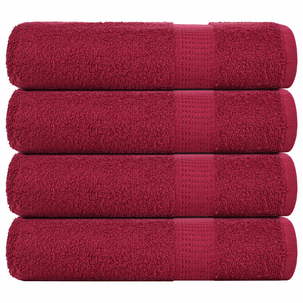 Shower Towels 4 pcs Bordeaux 70x140 cm 360 gsm 100% Cotton