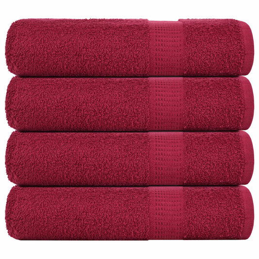 Shower Towels 4 pcs Bordeaux 70x140 cm 360 gsm 100% Cotton