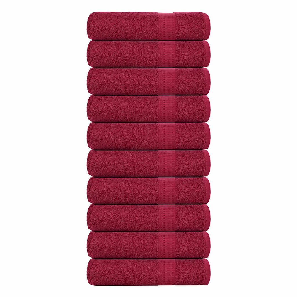 Shower Towels 10 pcs Bordeaux 70x140 cm 360 gsm 100% Cotton