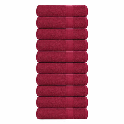 Shower Towels 10 pcs Bordeaux 70x140 cm 360 gsm 100% Cotton