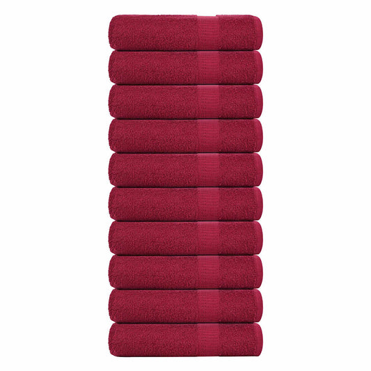 Shower Towels 10 pcs Bordeaux 70x140 cm 360 gsm 100% Cotton