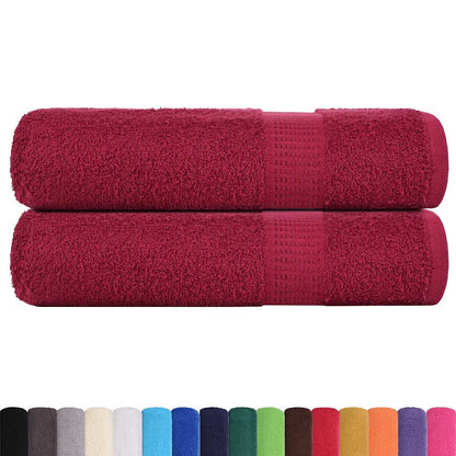 Bath Towels 2 pcs Bordeaux 100x150 cm 360 gsm 100% Cotton