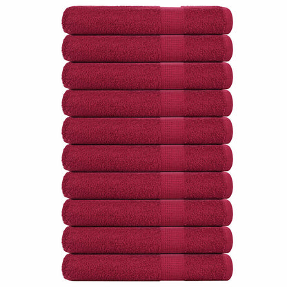 Sauna Towels 10 pcs Bordeaux 80x200 cm 360 gsm 100% Cotton