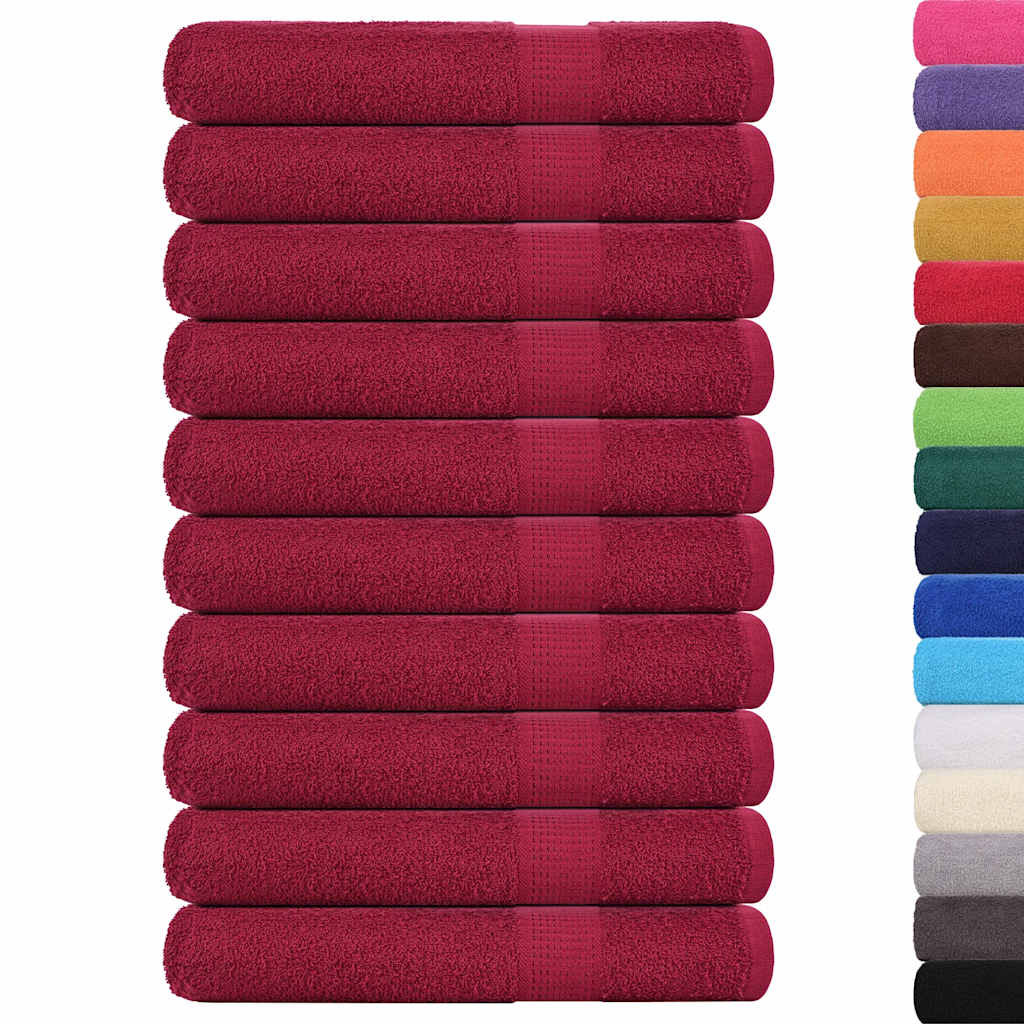 Sauna Towels 10 pcs Bordeaux 80x200 cm 360 gsm 100% Cotton