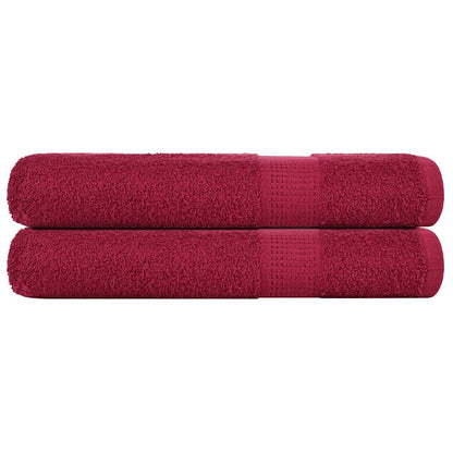 Towels 2 pcs Bordeaux 100x200 cm 360 gsm 100% Cotton