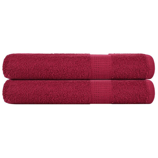 Towels 2 pcs Bordeaux 100x200 cm 360 gsm 100% Cotton