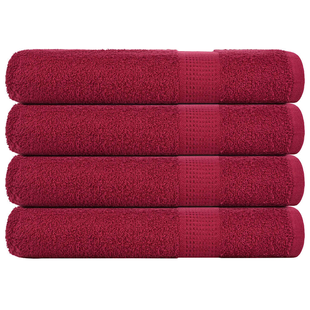 Towels 4 pcs Bordeaux 100x200 cm 360 gsm 100% Cotton