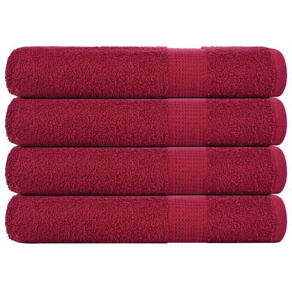 Towels 4 pcs Bordeaux 100x200 cm 360 gsm 100% Cotton