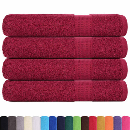 Towels 4 pcs Bordeaux 100x200 cm 360 gsm 100% Cotton