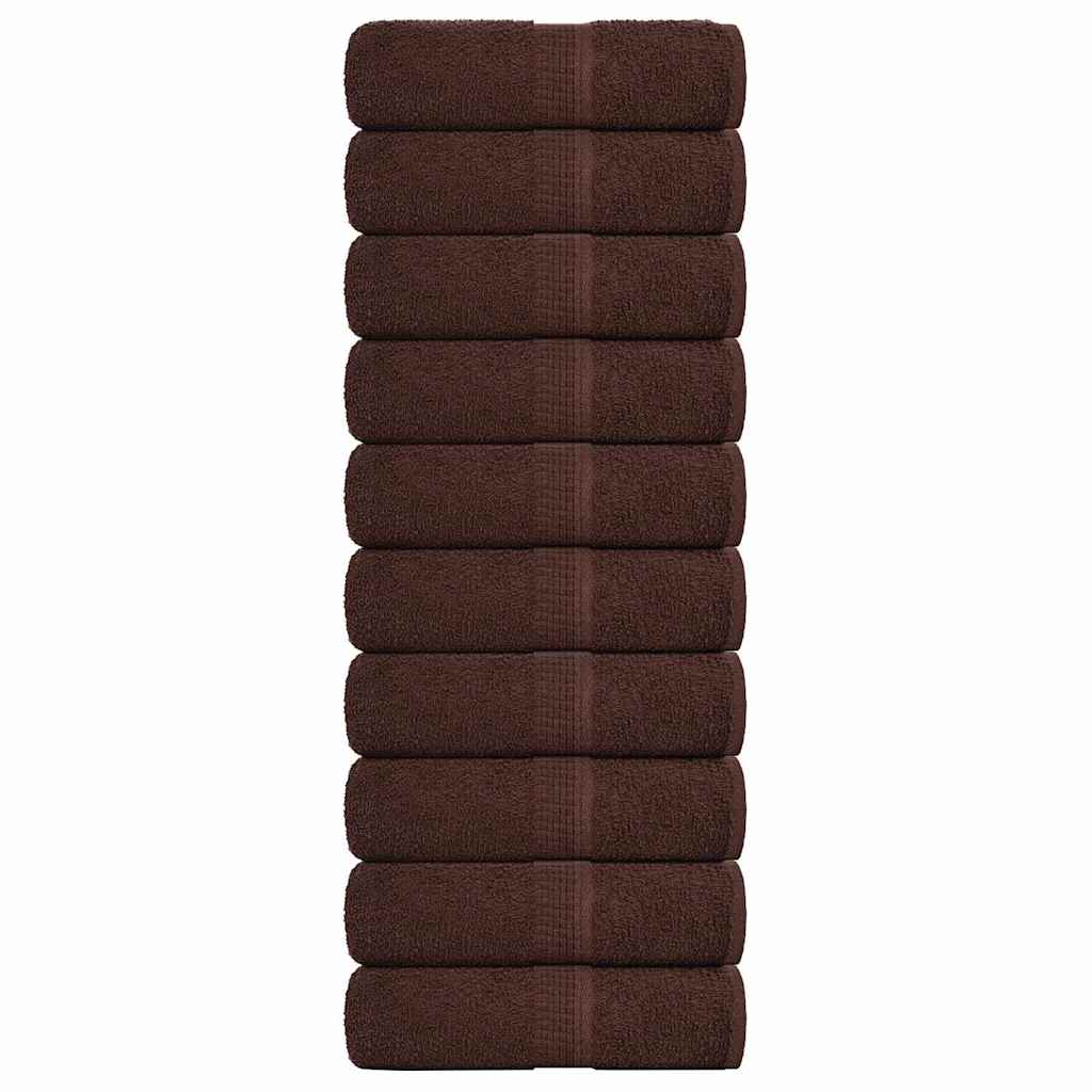 Soap Towels 10 pcs Brown 30x30 cm 360 gsm 100% Cotton