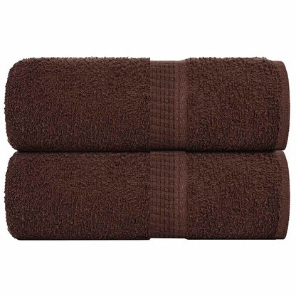 Guest Towels 2 pcs Brown 30x50 cm 360 gsm 100% Cotton